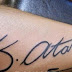 Ataturk Turkey signature tattoo on side arm 