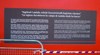 Placa que recuerda el paso del Athletic por Lamiako