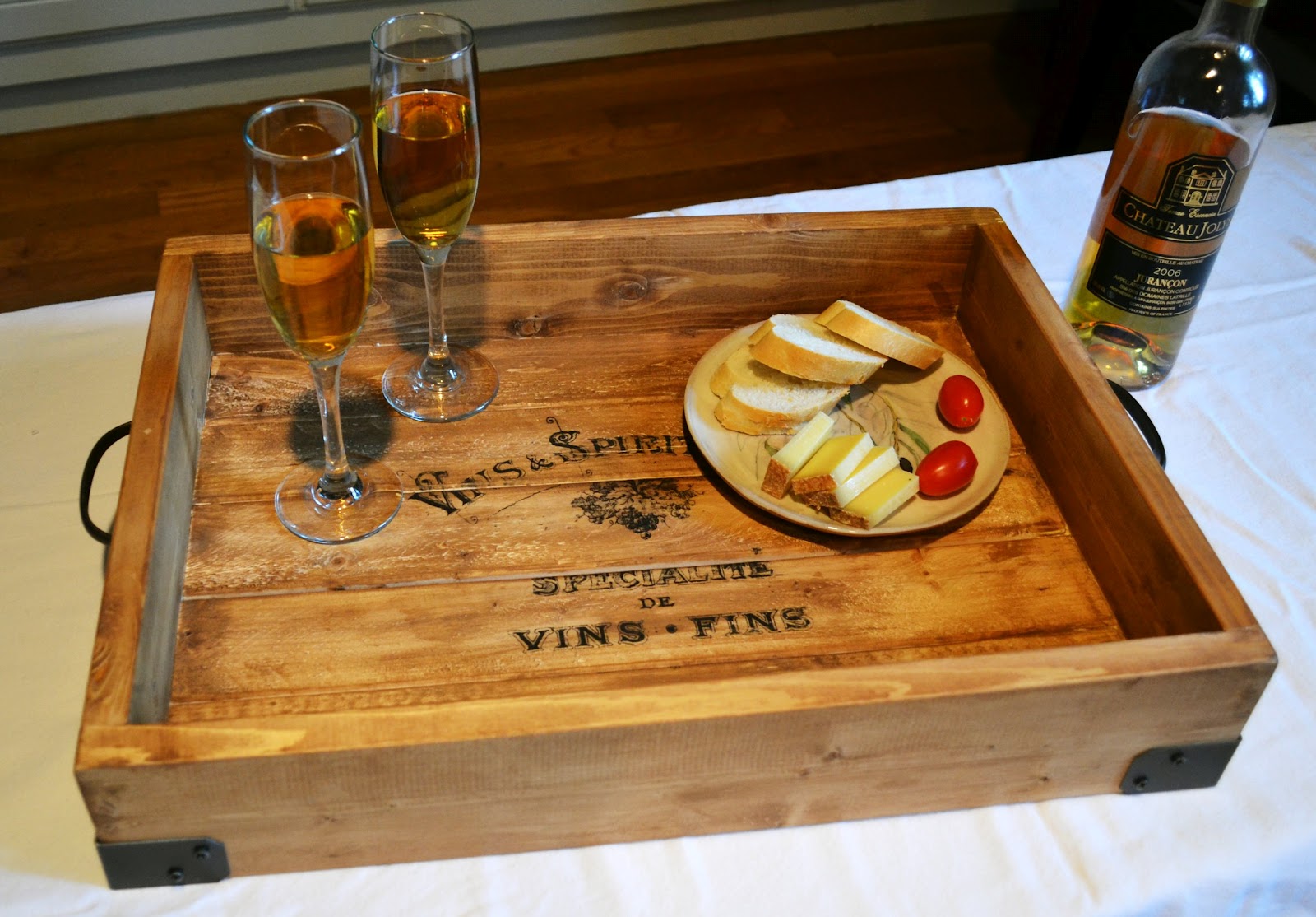 Bear, Dolly and Moi vintage French wine tray