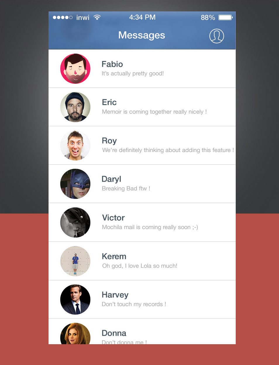 Facebook Messenger iOS 7 Facebook Messenger iOS 7