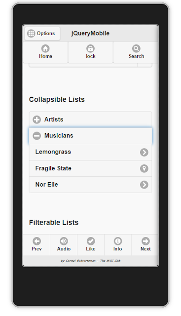 jQueryMobile Collapsible Filterable List with Search    1    