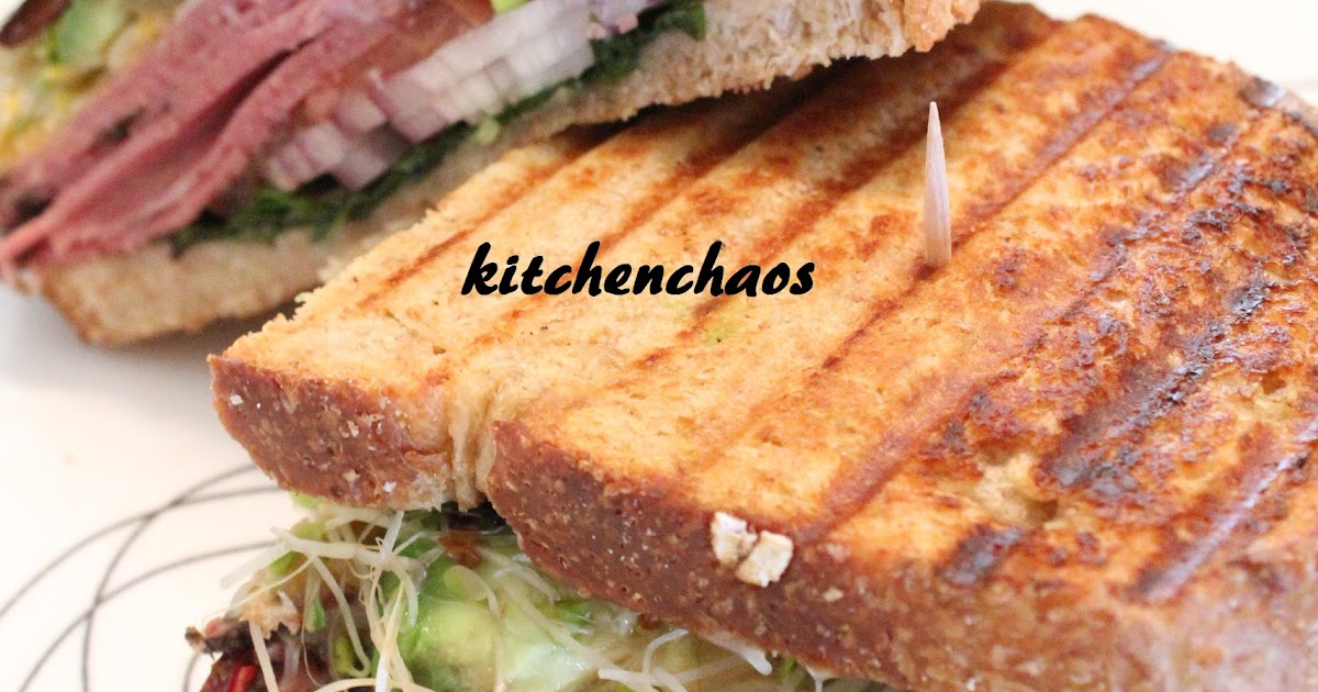 Kitchen Chaos Pastrami and Cheese Panini
