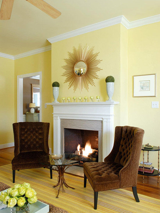 New Home Interior Design Yellow Color Schemes