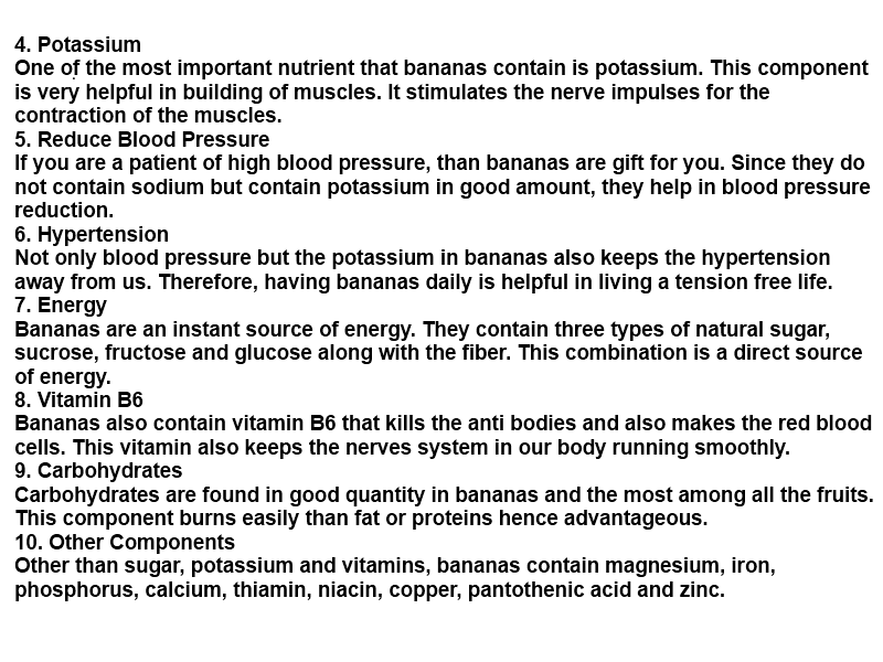 nutrition bananas Nutrition