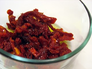 Sun dried tomatoes in olive oil.