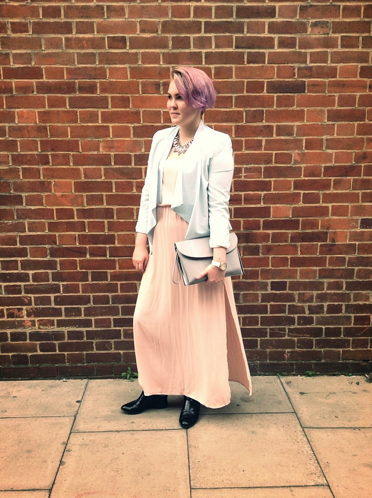 LFW street style pastel outfit LFW street style pastel outfit