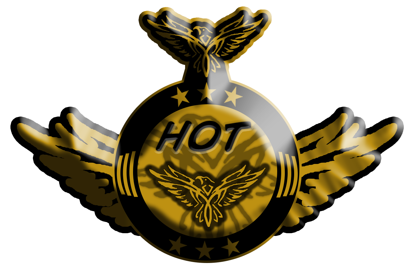 Heroes Of Truth (HOT) Logo+HOT+(Gold)+Tra%C3%A7adoo+e+Asas+de+Fenix+with+Bevel+e+Emboss
