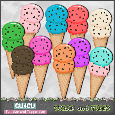 Delicious Ice Cream Cones (CU4CU) .Delicious+Ice+Cream+Cones_Preview_Scrap+and+Tubes