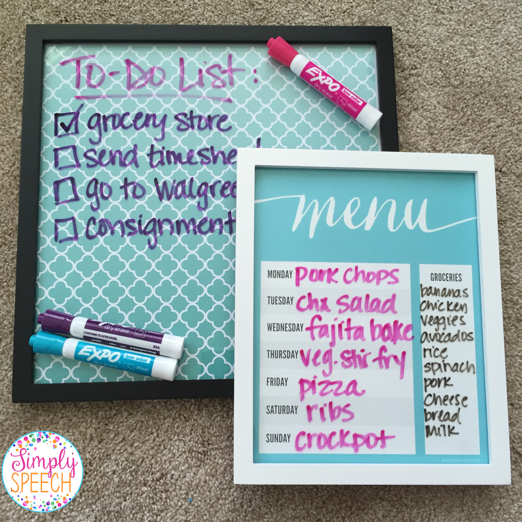 Pin of the Week DIY Dry Erase Boards Simply Speech