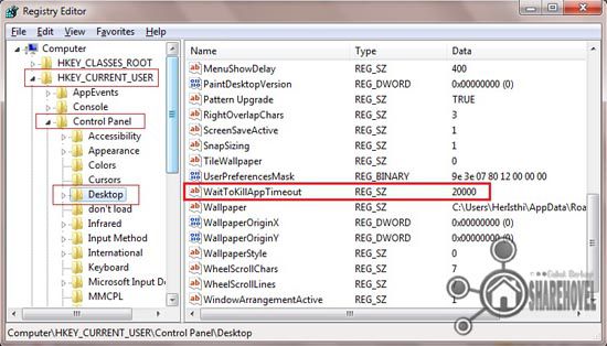 Meminimakan WaitToKillAppTimeOut Meminimakan WaitToKillAppTimeOut untuk mempercepat shutdown di windows 7