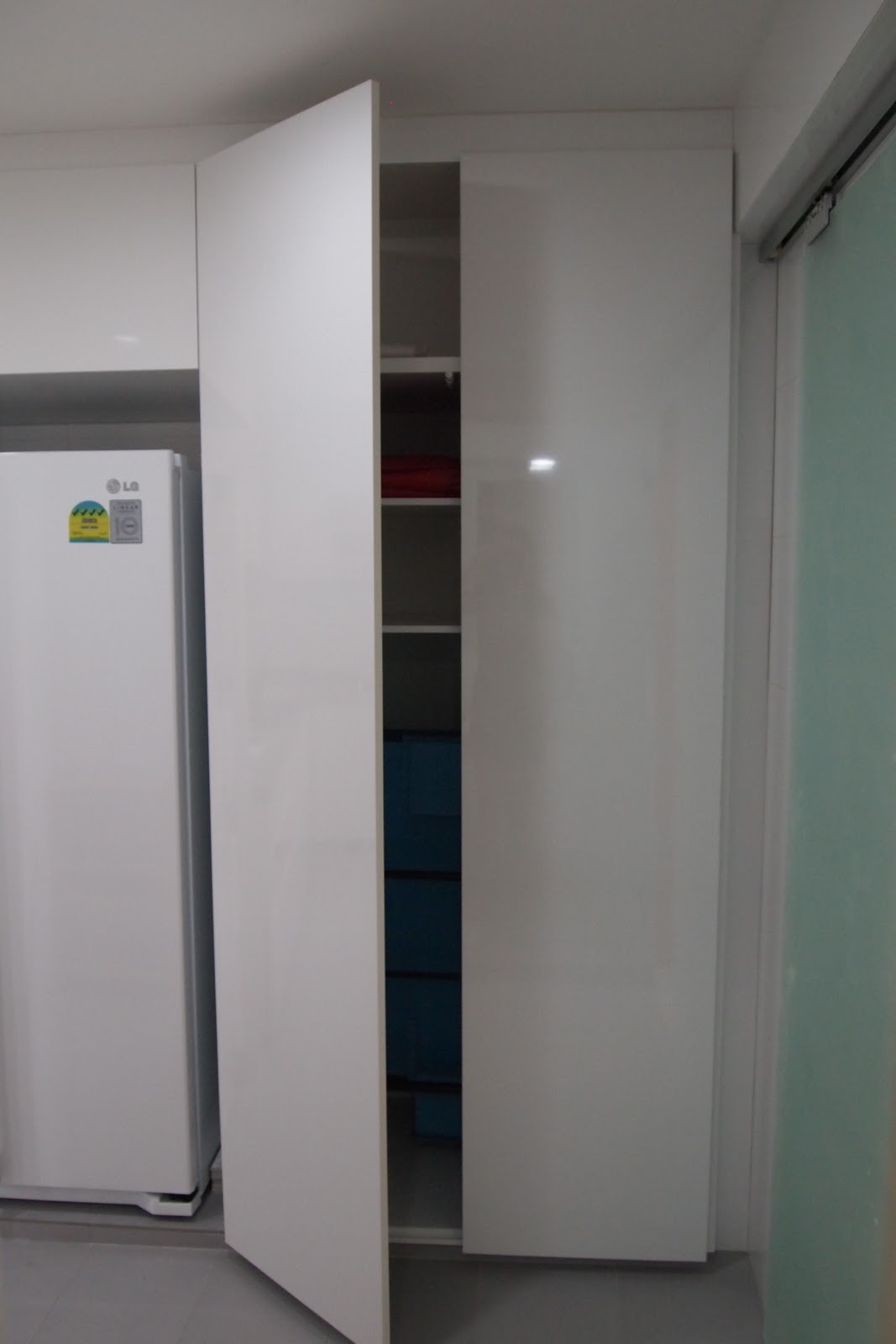 Plaster Ceiling Partition Drywall Singapore Refurbished Kitchen Old Cabinets And Tilings Removed And Added Sliding Glass Door