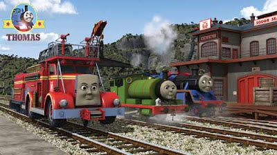 DVD movie day of the diesels Thomas the train Percy the small engine and Flynn the fire engine truck