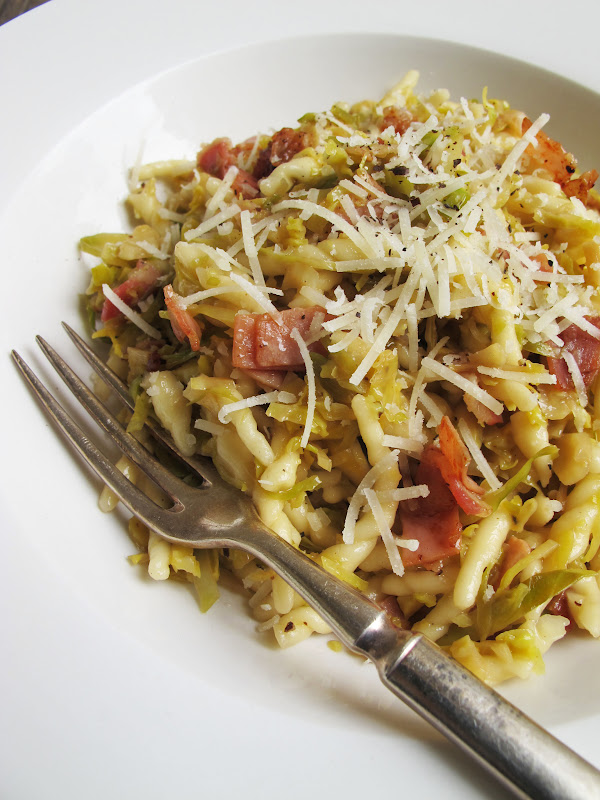 Morsels and Musings brussels sprouts, pancetta & lemon pasta