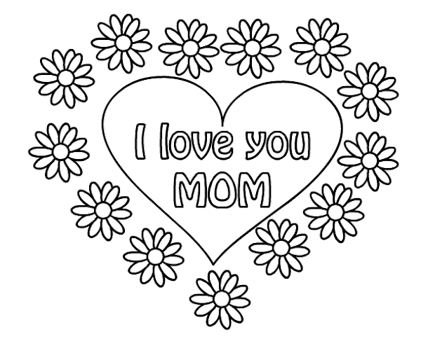 I Love You Mother's Day Coloring Page