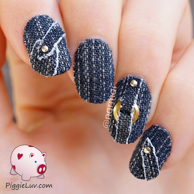 piggieluv 3d jeans nail art