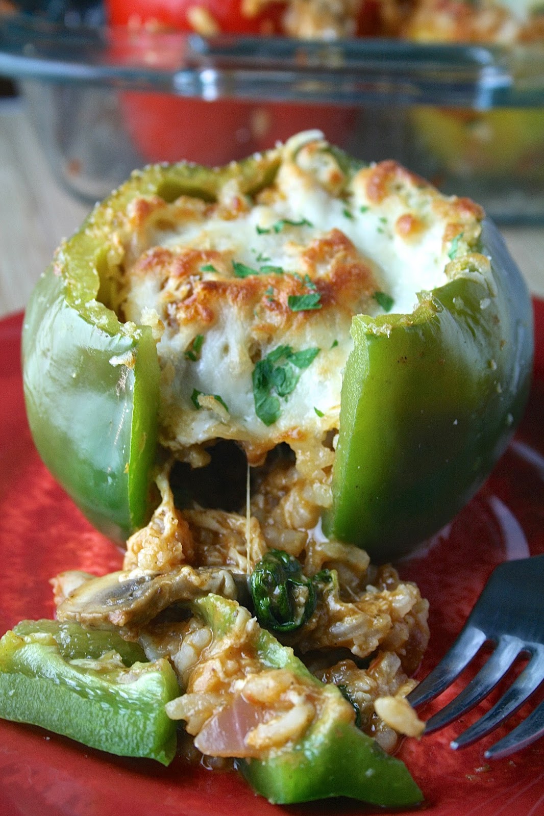 Oregon Transplant Spinach & Mushroom Stuffed Peppers