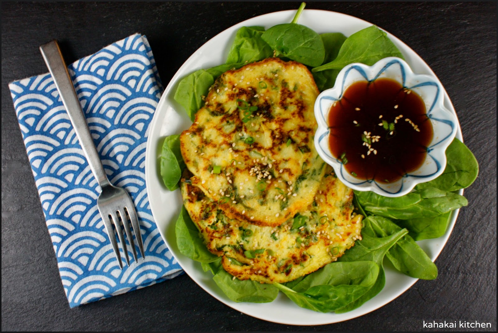 Kahakai Kitchen Little Green Onion & Ricotta Omelettes with Asian