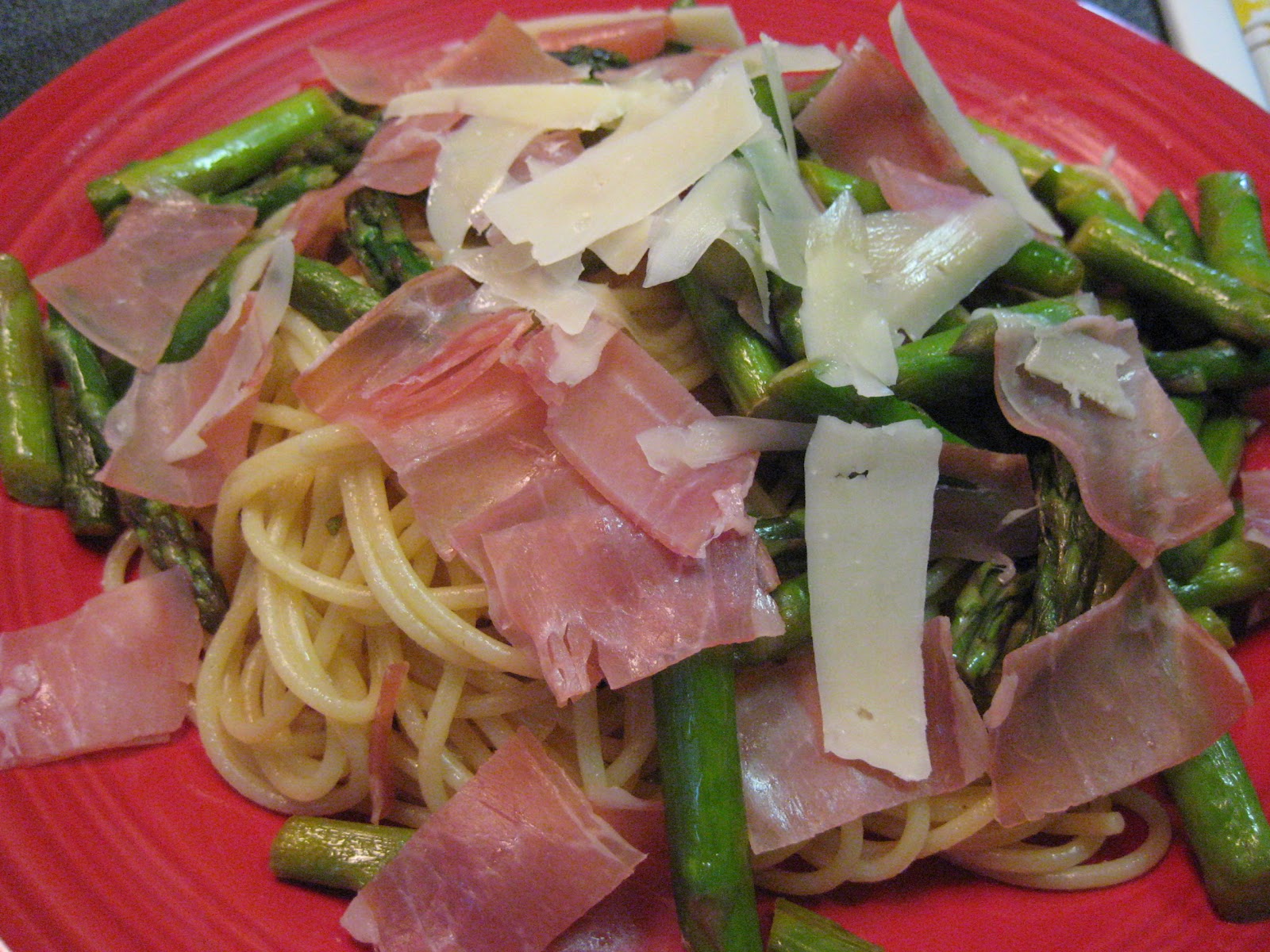 Holly Goes Lightly Pasta with Asparagus and Prosciutto