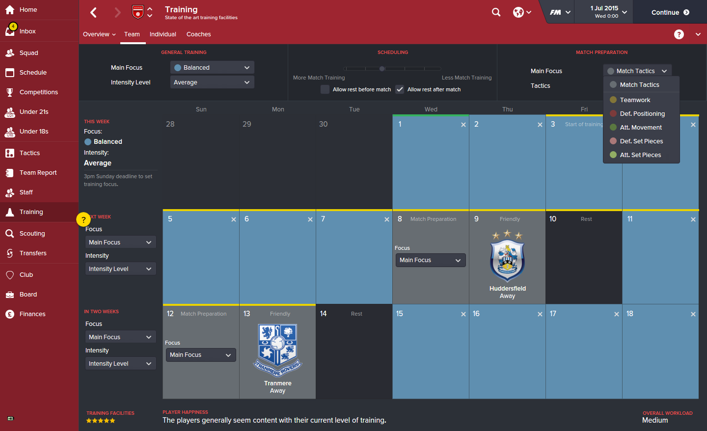 Team training on Football Manager 2016 Football Manager Blog