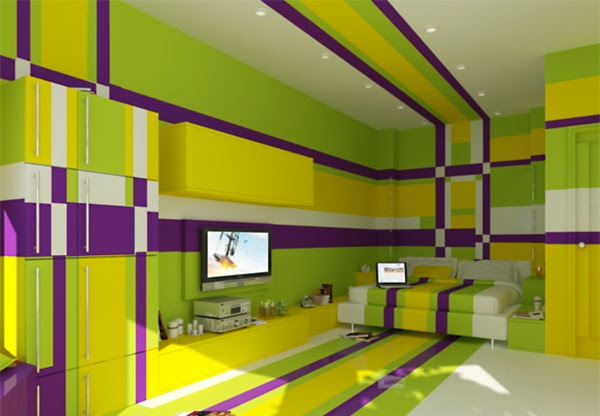 chambre multicouleur