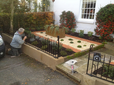 The final touches to the front garden project in Elham