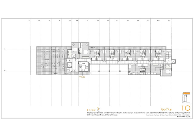 RESIDENCIA UNIVERSITARIA MADRID, REHABILITACIÓN DE EDIFICIO MADRID MASTERHOME, PROYECTO RESIDENCIA ESTUDIANTES, HABITACIÓN TIPO HOTEL