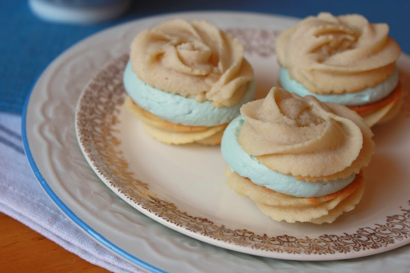 Annie's City Kitchen Rose Spritz Cookies with Marshmallow Buttercream Frosting