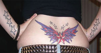 star tattoo on back for girls