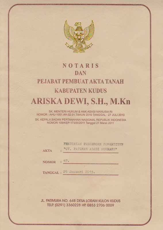 AKTA NOTARIS (AKTA PENDIRIAN) | My Company