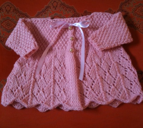 We Like Knitting: Lace Knit Baby Sweater - Free Pattern