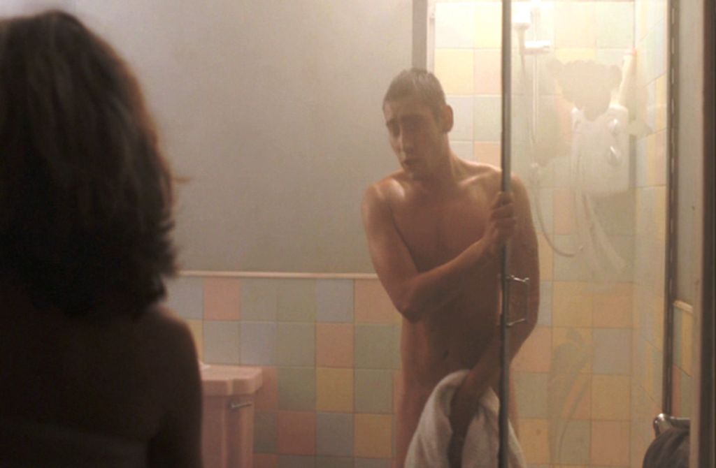 Below: Sinead Keenan and Michael Socha in a nude scene that was cut from se...