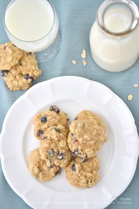 Whole Wheat Blueberry Oatmeal Applesauce Cookies Mother Thyme