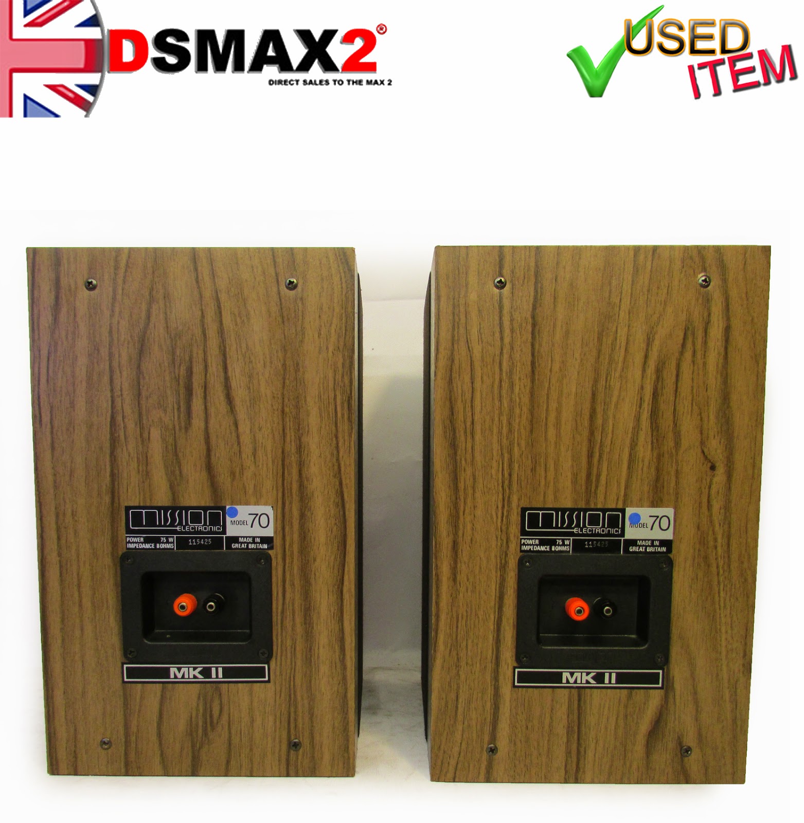 vintage Mission 70 speakers MKII Main / Stereo Speakers 1984 vintage