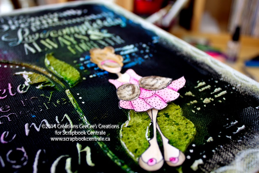 Scrapbook Centrale toile "Live Beautifully" canvas