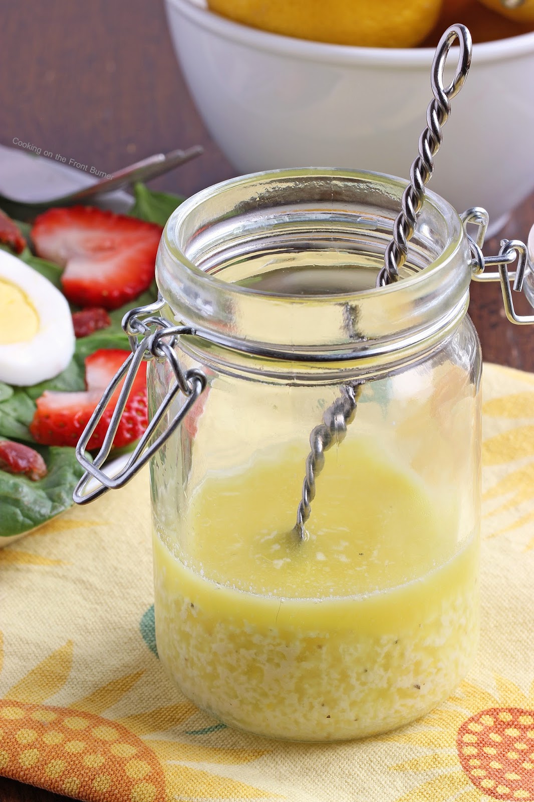 Salad with Lemon Parmesan Dressing Cooking on the Front Burner