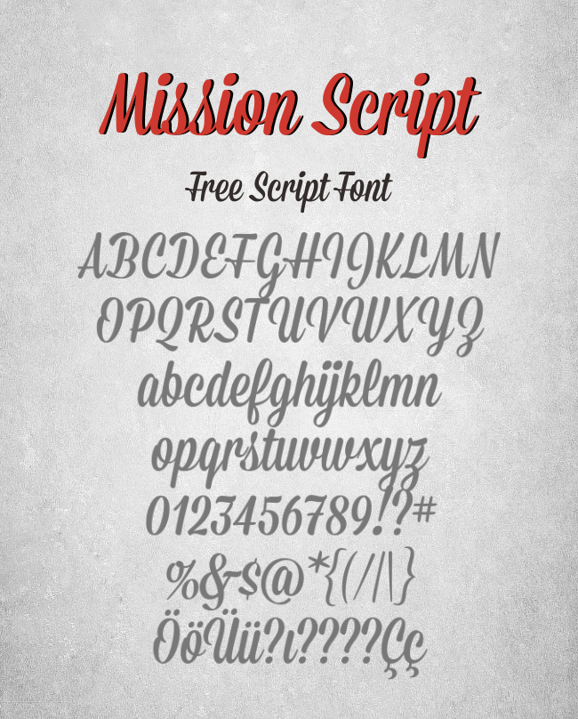 35 Font Script untuk Desain grafis - Mission Script Font