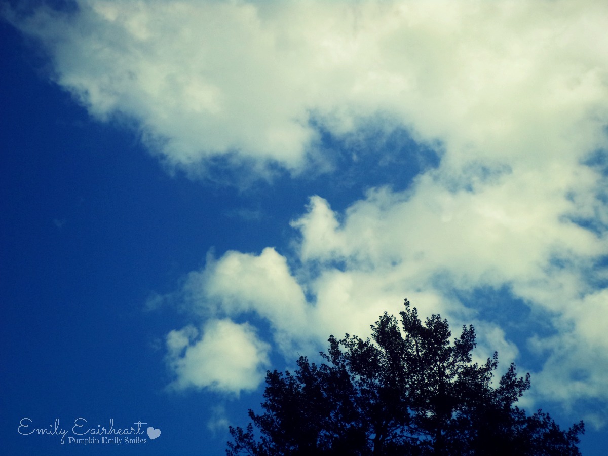 Clouds that look like a man proposing to a woman of his dreams.