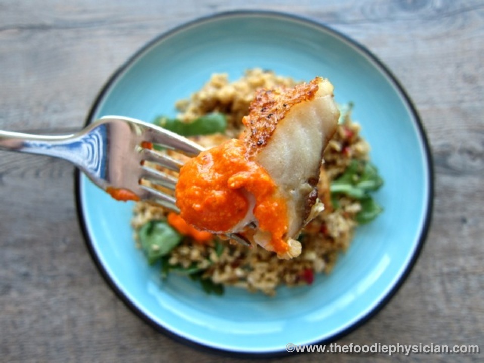 Dining with the Doc Black Cod with Romesco Sauce The Foodie Physician