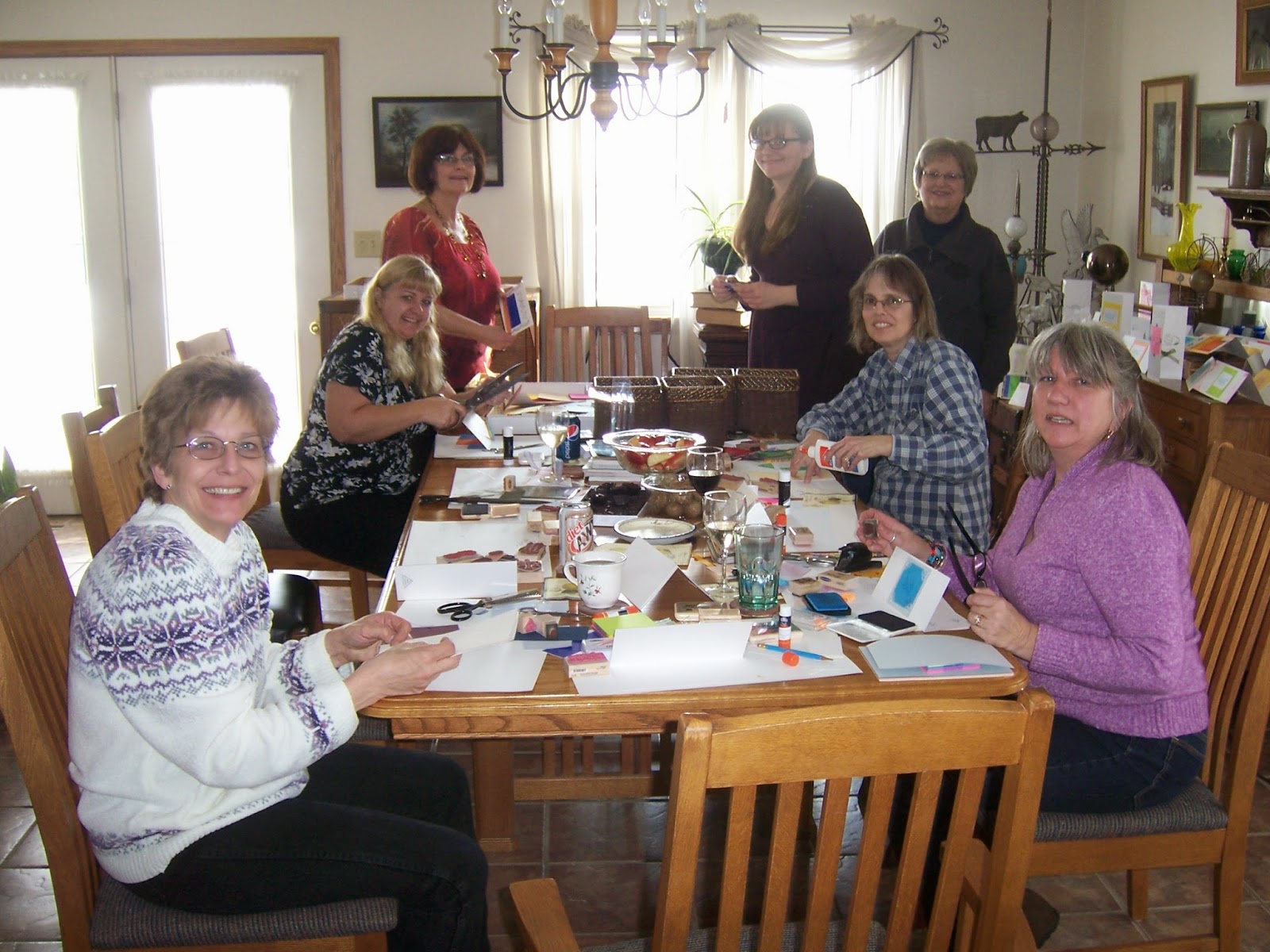Throw a party for friends from your church. Make cards together as a group to send to members. Ask everyone to bring something along such as papers, envelopes, embellishments, rubber stamps, old cards, clippings from seed magazines, tools, scissors, glue, etc. Throw a party for friends from your church. Make cards together as a group to send to members. Ask everyone to bring something along such as papers, envelopes, embellishments, rubber stamps, old cards, clippings from seed magazines, tools, scissors, glue, etc.