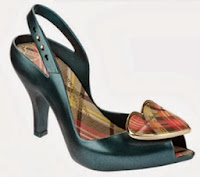 Melissa Lady Dragon XI Verde Metálico com Coração Xadrez