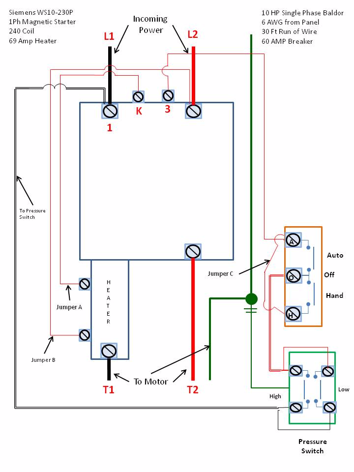 Single Phase Motor Starter Wiring Diagram