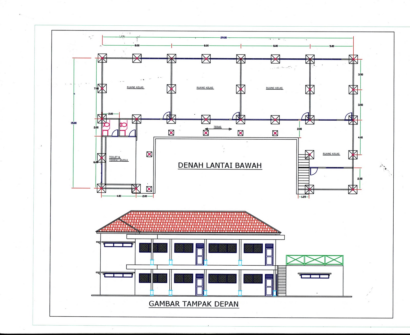 PADEPOKAN SANTRI KYAI JAMAS Rencana Gambar Bangunan Madrasah