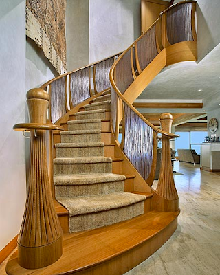Hawaiian-themed staircase built by Seattle Stair & Design, featured on MSN.
