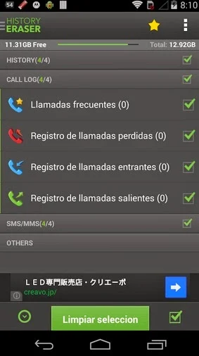 Aplicaciones gratis – Aplicación para borrar todo el historial de mi teléfono Android