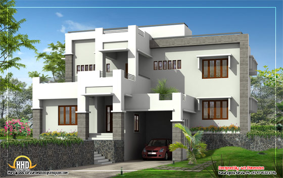 G+1 Modern home elevation - 2630 Sq. Ft. (278 Sq. Ft.) (333 Square Yards) - March 2012 G+1 Modern home elevation - 2630 Sq. Ft. (278 Sq. Ft.) (333 Square Yards) - March 2012