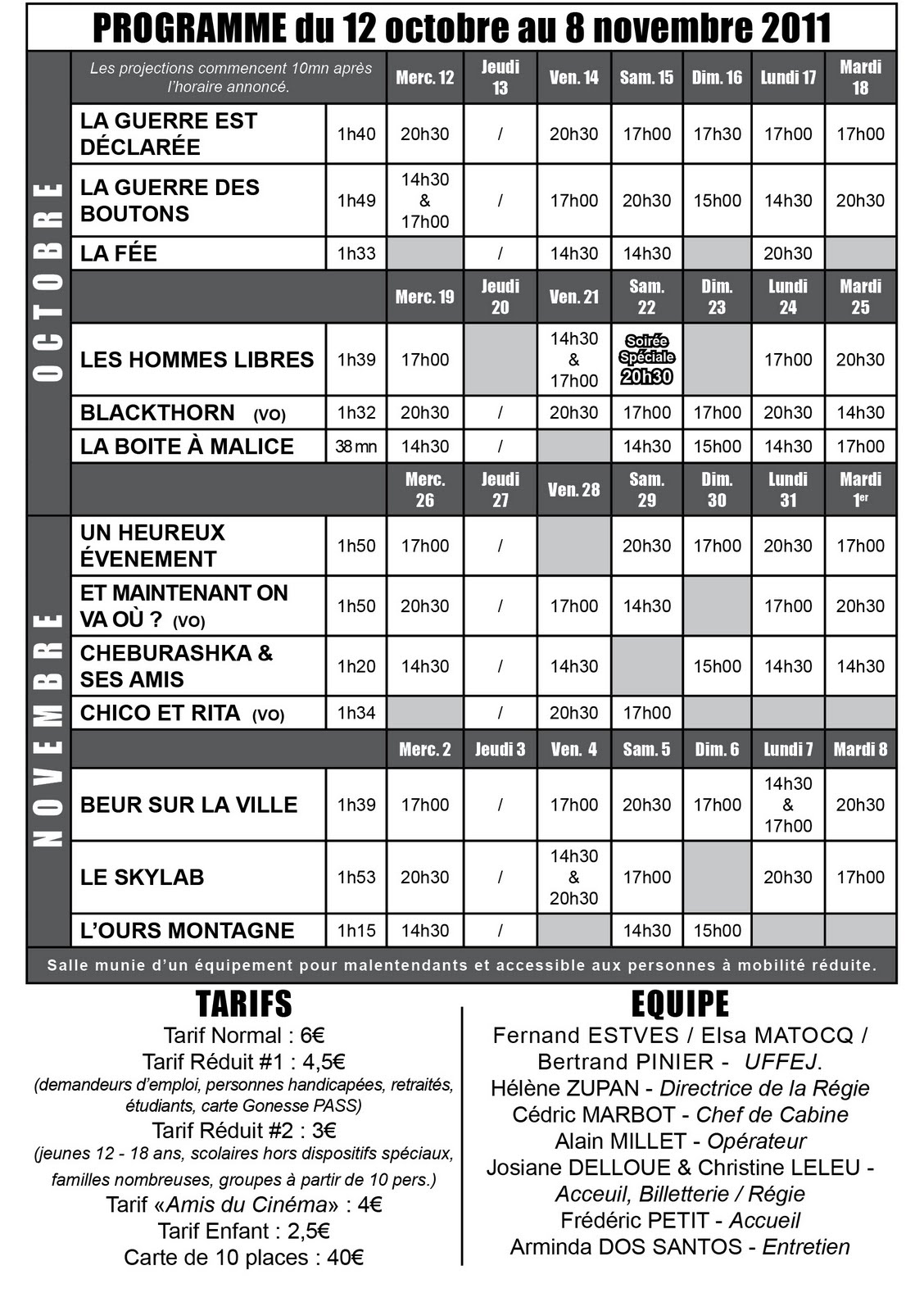 Horaire Cinema