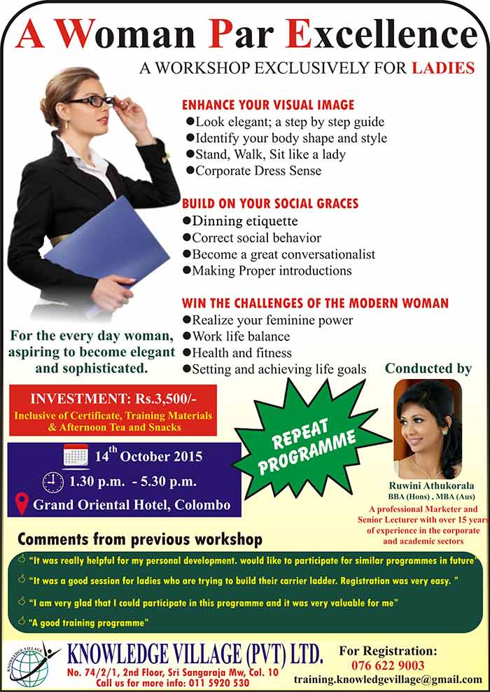 A Woman Par Excellence - Exclusive Workshop for Ladies
