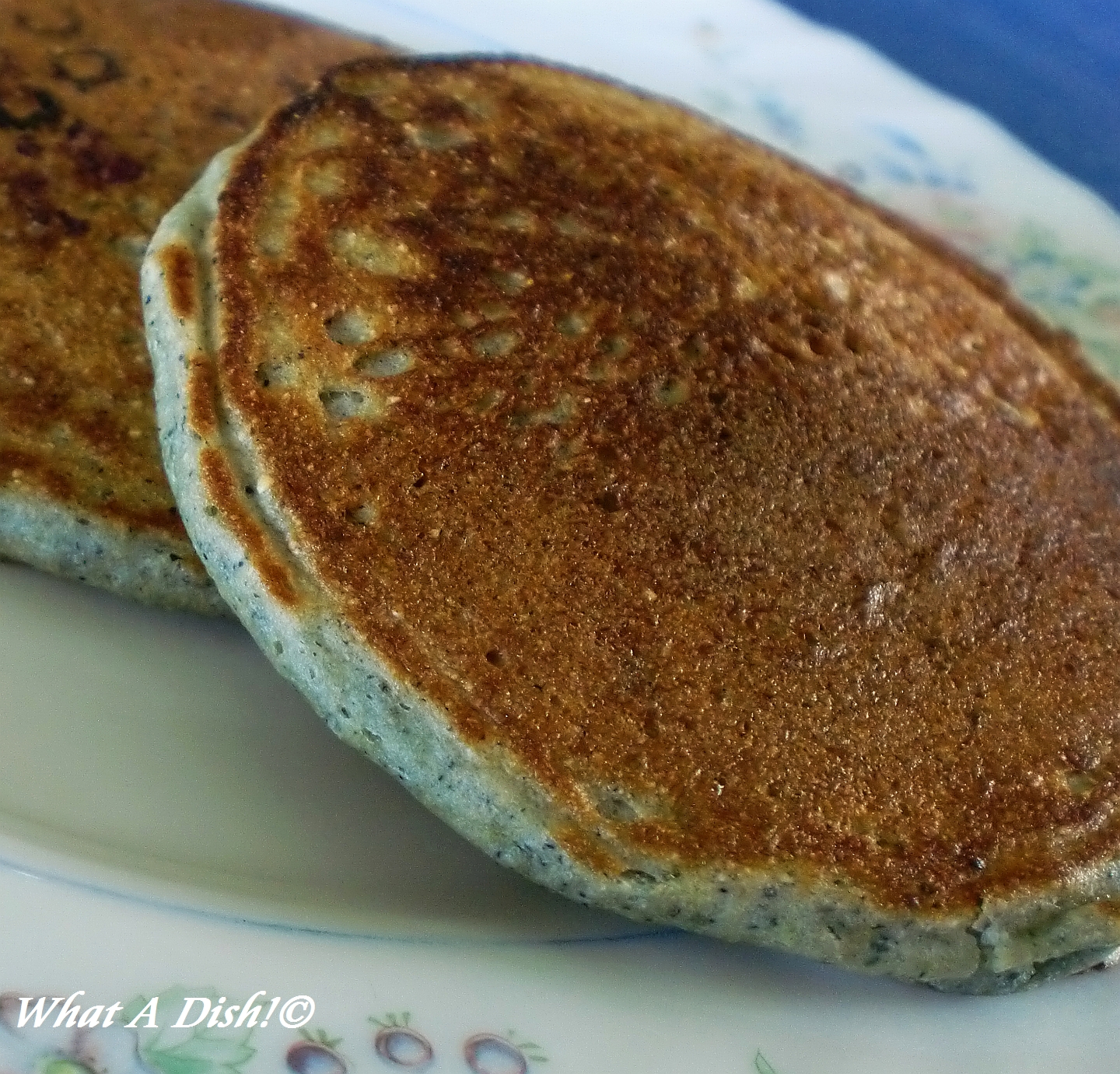 What A Dish! Blue Cornmeal Pancakes