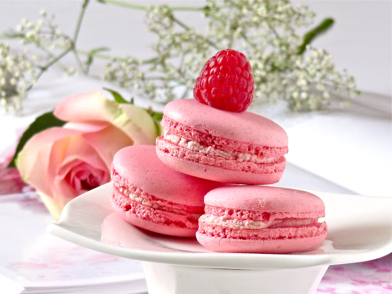 Plateful Pretty Pink Raspberry Macarons