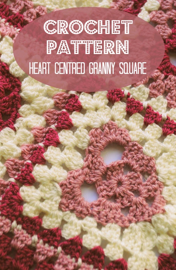 Granny square pattern with a little something different. This heart centred crochet granny square would make a gorgeous afghan blanket.